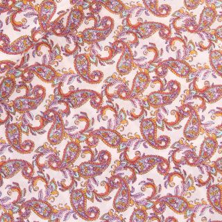 Baumwolle - Paisley Flair - rosa- senfgelb
