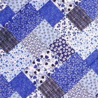 Baumwolle - Popeline - Blumengarten - blau 