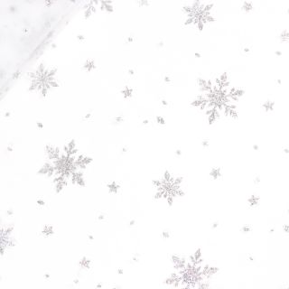 Softtüll - leicht - Frozen Crystals - weiß