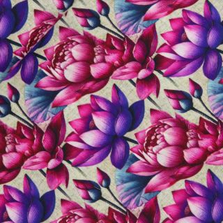 Leinen - Viskose - Lotusblüte - pink 