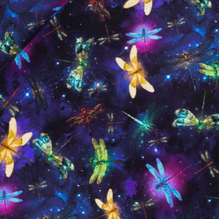 Baumwolljersey - Traumfänger - Libellen - blau