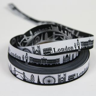 Webband - Skyline London - schwarz/weiß