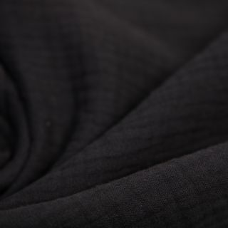 Baumwoll - Musselin - Triple Gauze - uni - schwarz