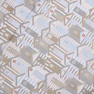 Deko-Jacquard - Strandhäuser - beige