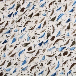 Patchwork - Baumwolle - Wasservögel - weiß