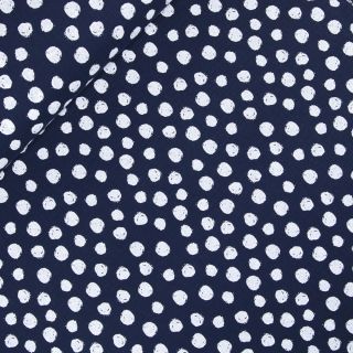 Baumwoll - Musselin - Punkte - blau