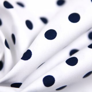 Baumwolle - Dots - weiß - navy