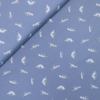 Baumwolljersey - Dinosaurier - blau