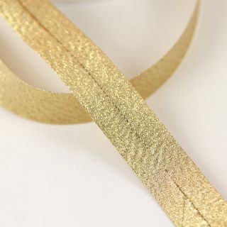 Schrägband - 40/20 - uni - Glitzer - gold