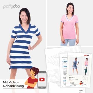 Schnittmuster - pattydoo - Grace - Damenshirt &amp; Kleid