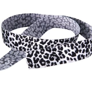 Gummiband  - 40mm - Leo -schwarz weiß