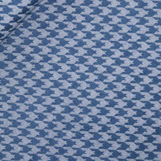 Jeans - Jacquard - vorgewaschen - Hahnentritt - blau