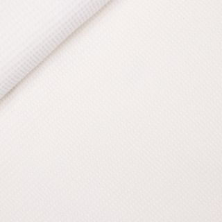 Rippenstrick - Waffelpiqueoptik - uni - wollweiss