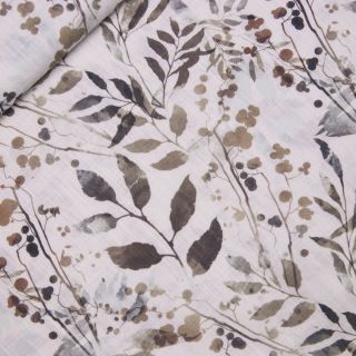 Viskose - Leinen - Blätter - creme
