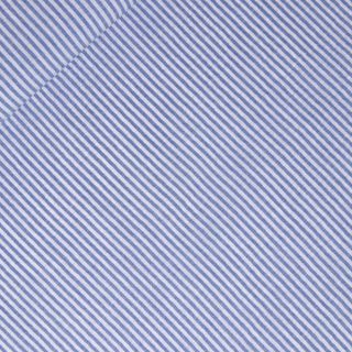 Polyester - Leinenoptik  - schmale Streifen - hellblau - weiß