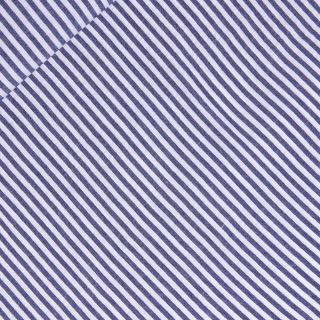 Polyester - Leinenoptik  - Streifen - blau - weiß