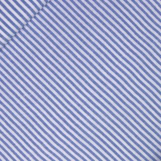 Polyester - Leinenoptik  - Streifen - hellblau - weiß