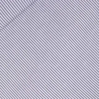 Polyester - Leinenoptik  - schmale Streifen - grau - weiß