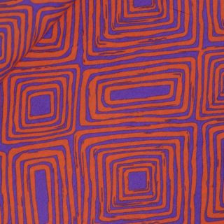 Viskose - Geometrisches Pinselmuster - orange - lila 
