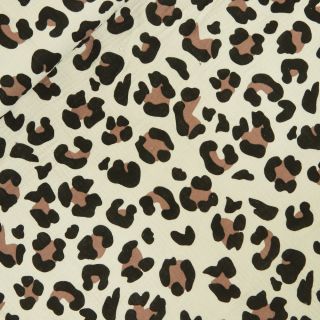 Baumwoll - Musselin - Leo - beige