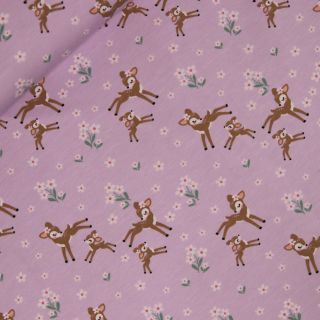 Baumwolljersey - Reh - Bambi -  flieder