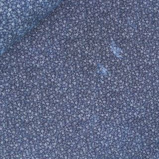 Baumwollstepper - Blumen - blau