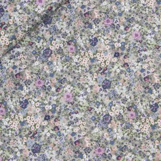 Baumwollstretch - Mille Fleur - grün - blau
