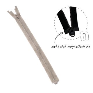 Reißverschluss - magnetisch - ZIPPLY  - 40cm - teilbar - beige 