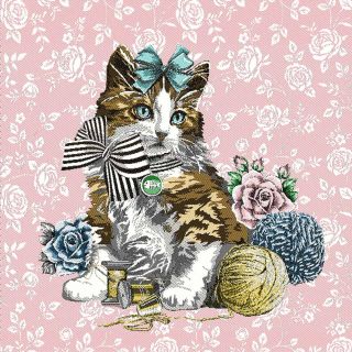 Jacquard Panel - Sweet-Kitty - rosa