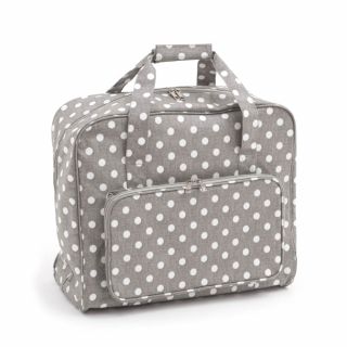 Nähtasche - Nähmaschinentasche - Punkte - grau