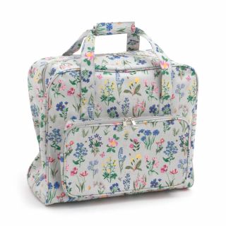 Nähtasche Nähmaschinentasche Blumen grau