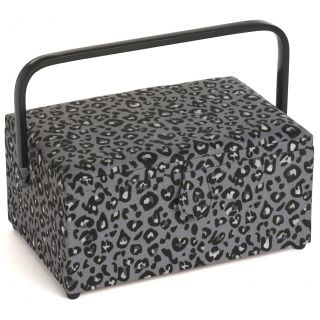 Nähkorb Leopard grau