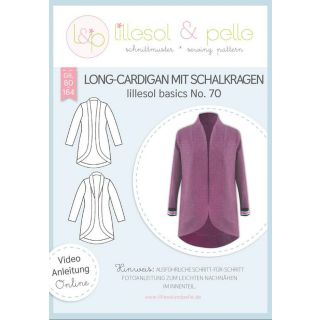 Schnittmuster - Lillesol &amp; Pelle - Lillesol Basics  No. 70 - Long Cardigan mit Schalkragen