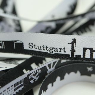 Webband - Skyline Stuttgart - schwarz/weiß