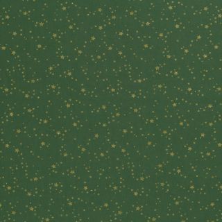 Baumwolle - Weihnachten - Sternenhimmel - grün -gold