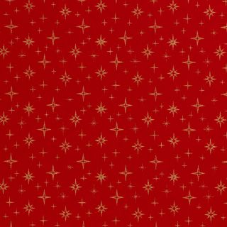 Baumwolle - Weihnachten - moderne Sterne - rot - gold