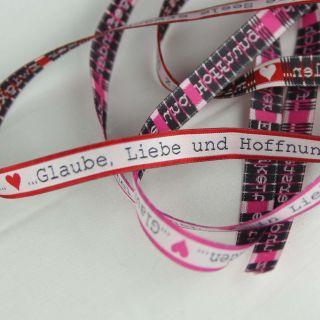 Webband - Glaube, Liebe, Hoffnung - rot