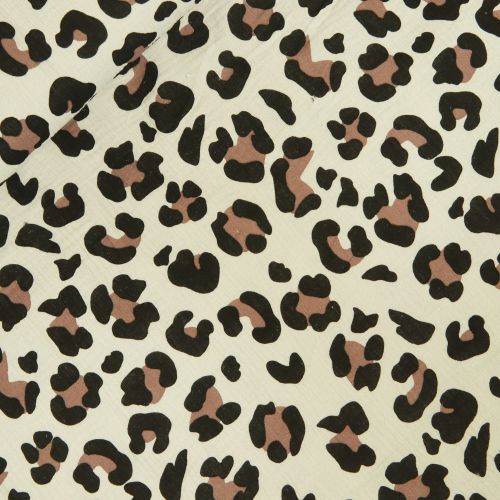 Baumwoll - Musselin - Leo - beige
