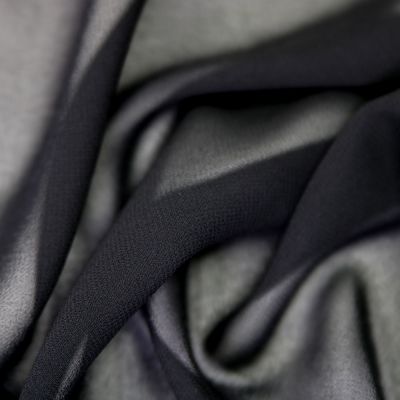 Chiffon - uni - schwarz