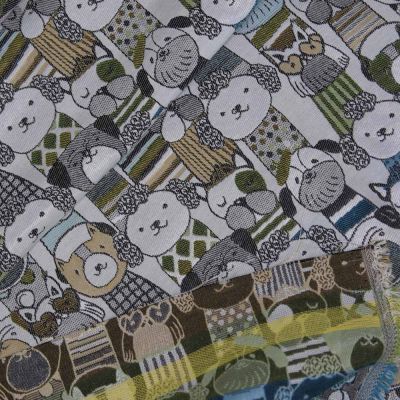 Dekostoff - Jacquard - Double Face - Hunde - blau